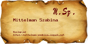 Mittelman Szabina névjegykártya